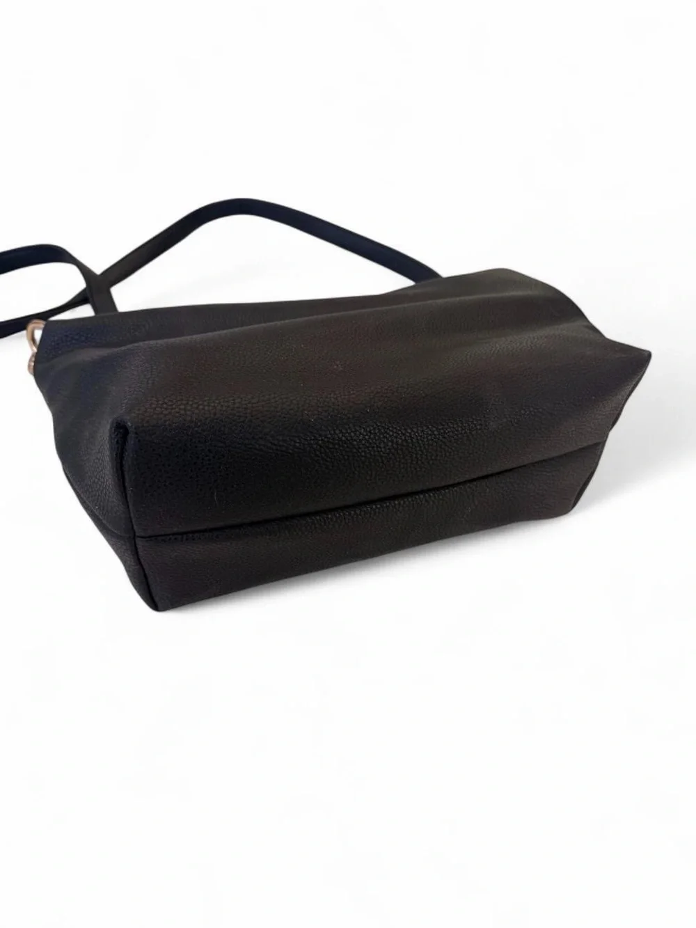bebe Black Pebbled Hobo Shoulder Bag